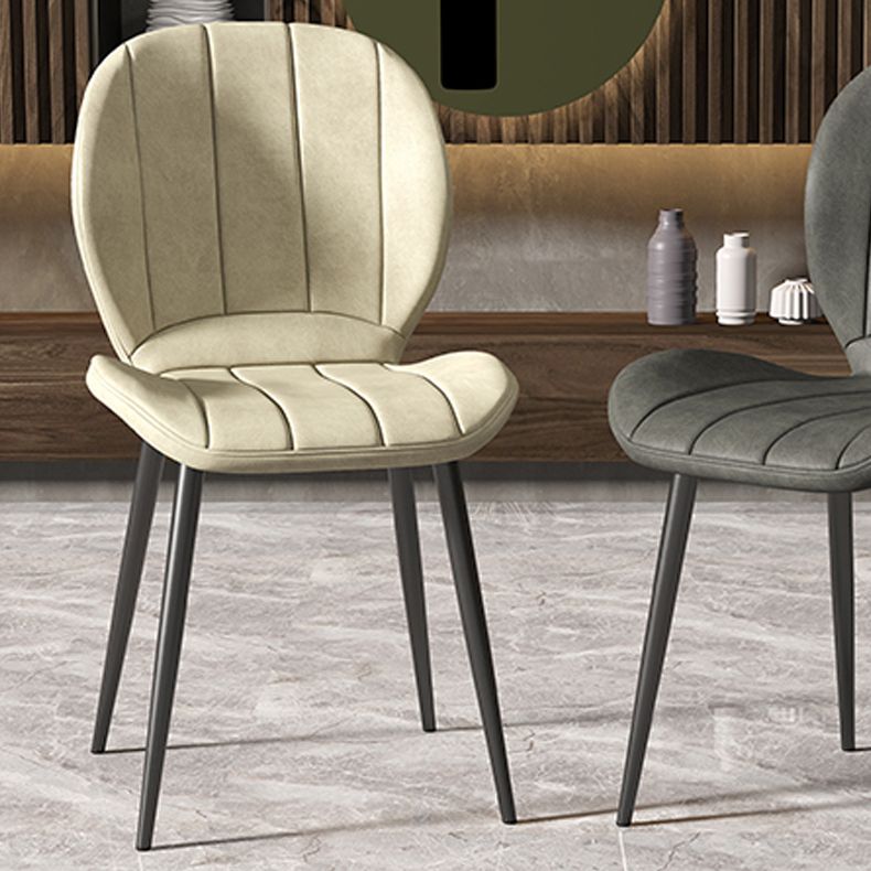 Silla lateral de comedor de metal nórdico Parsons, silla sin brazos para restaurante