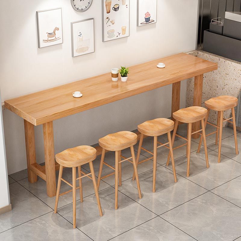 Rectangular Bar Pub Table Set 1/2/5/6/11 Pcs Solid Wood Bar Table and Bar Stools