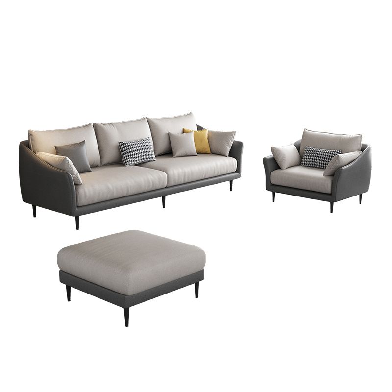 82.67" L Faux Leather Contemporary Sloped Arm Sofa Standard Sofa