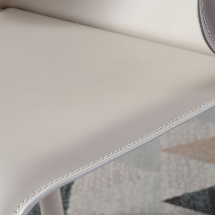 Contemporary Leather Dining Chair Armless Wingback Side Chair for Home Use