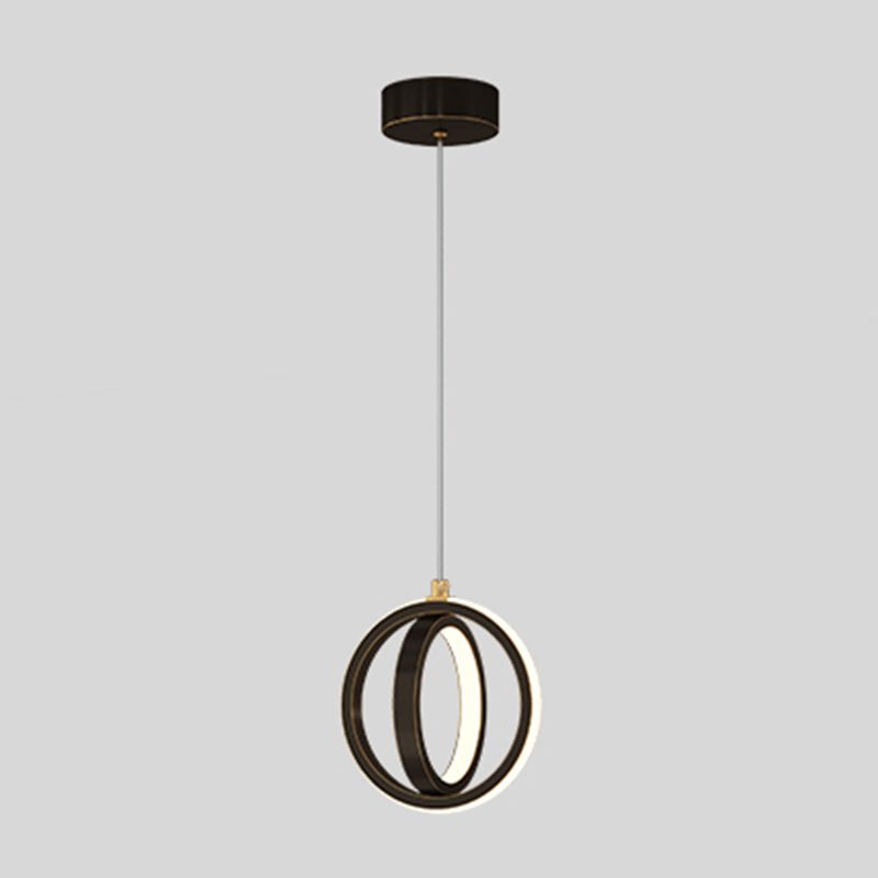 Metal Geometric Pendant Lighting Fixture Minimalist LED Pendant Ceiling Light for Bedroom