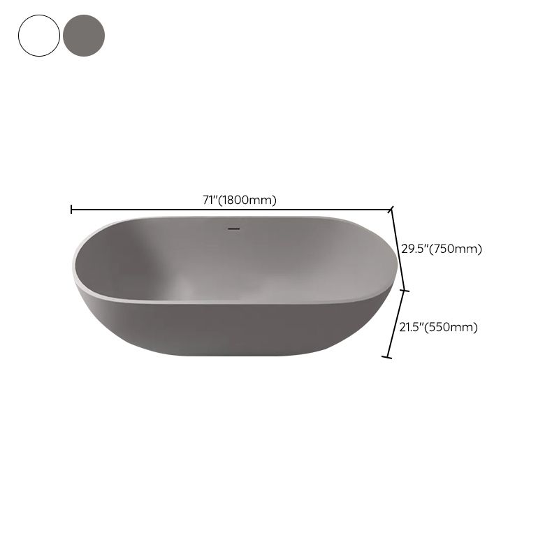 Modern Stone Bathtub Freestanding Soaking Bathtub , 29.53-inch Tall
