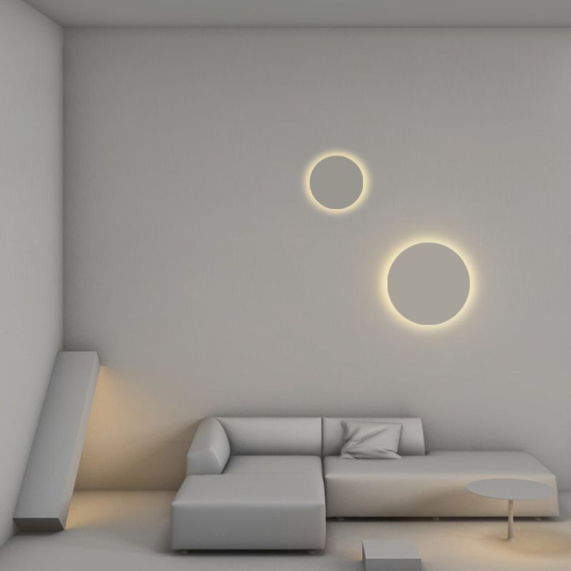 Modern Style Circle Shape Wall Sconce Metal 1 Light Sconce Lighting for Living Room