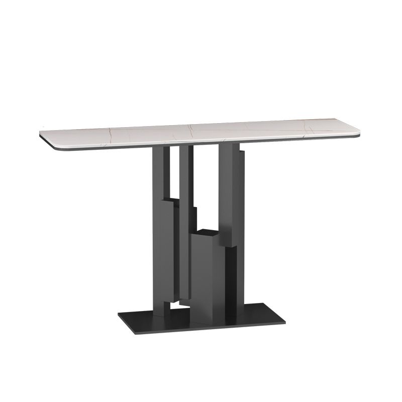 Glam Rectangular Stone Console Table -  11.81" W x  31.50" H Console Table