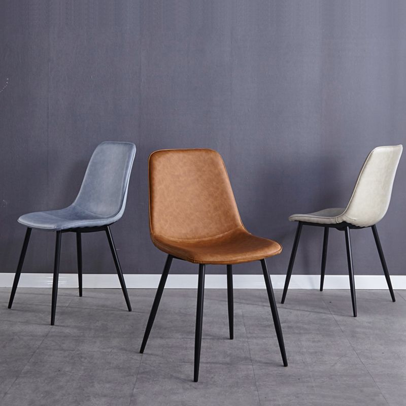 Moderne stijl faux lederen stoelen stevige achterste dinerkant -stoel voor thuisgebruik