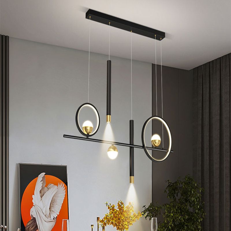 Nordic Characteristic Simple Modern Light Luxury Style LED Island Chandelier Light for Dining Room