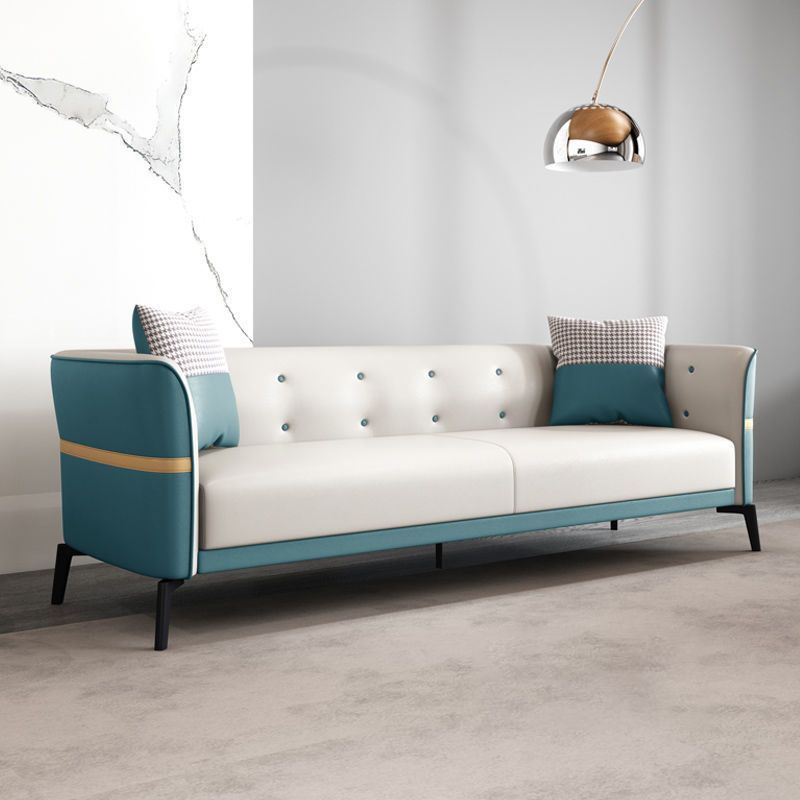 Modern Style Sofa Imitation Leather Sponge Upholstered Overturned Armchair Sofa Bed