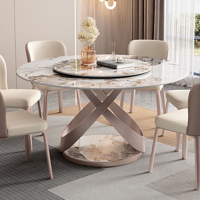 Modern Sintered Stone Dining Table Pedestal Casual Dining Table