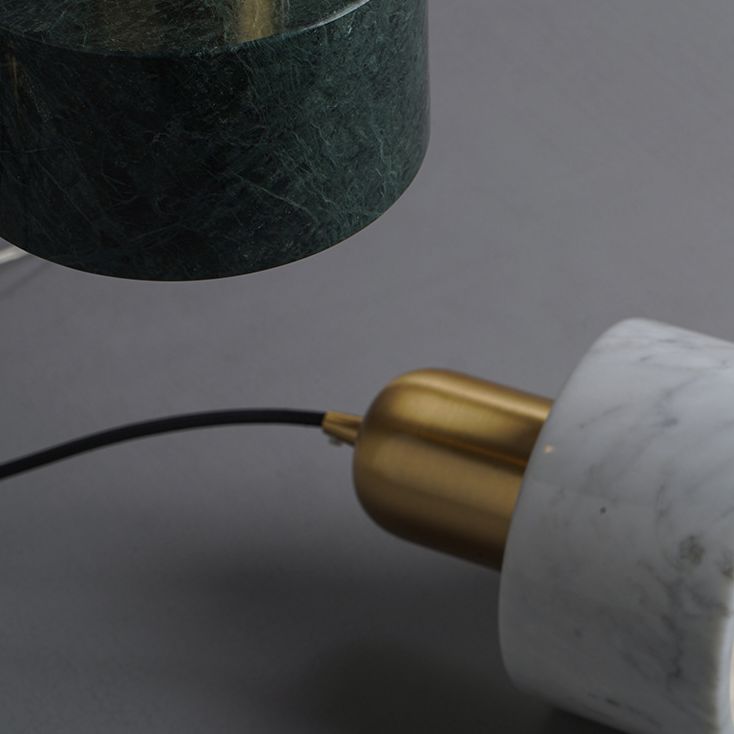 5.9 Inches Diameter Cylindrical Mini Hanging Light Modern Style Marble Single Bulb Lighting Pendant for Bedroom