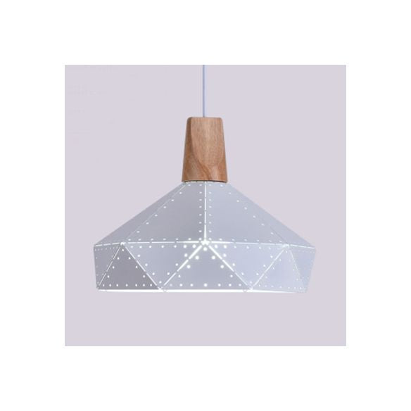 Forma colgante de forma de diamante metálico negro/gris/blanco 1 luz moderna monocromática luz colgante para escalera de cocina