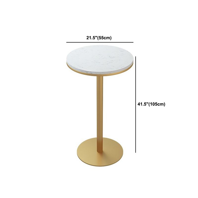 1/5 Pieces Glam Round Bar Table Set Bistro Set with White Faux Marble Top