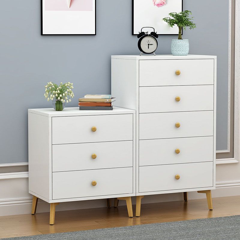 Glam Vertical Engineered Wood Storage Chest Bedroom Chest with Drawers