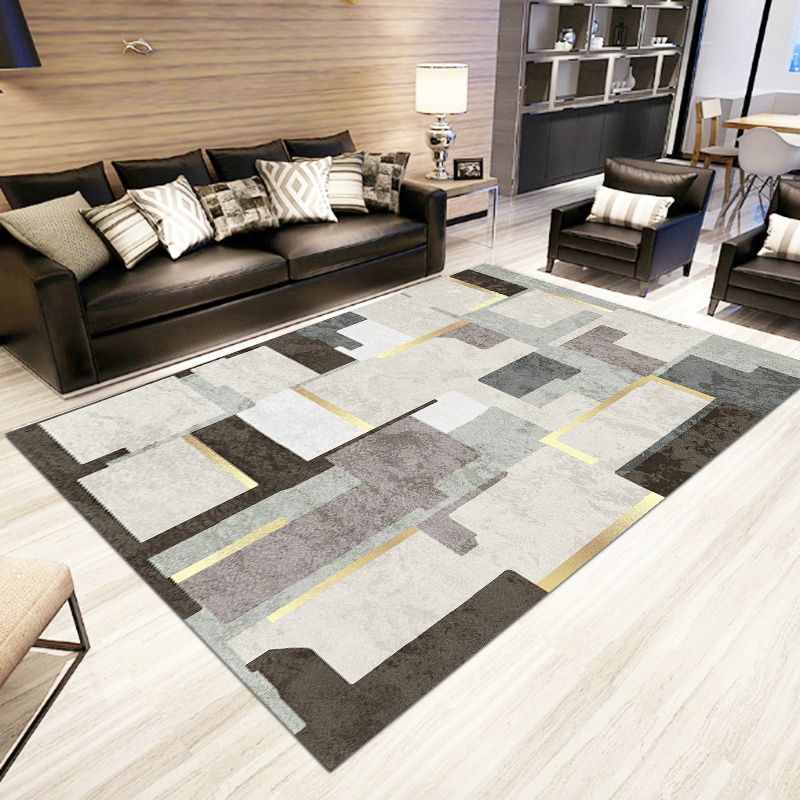 Stilvoller moderner Teppichkontrast Farbe PVC -Bereich Teppich Fleckenfester Teppich für Wohnkultur