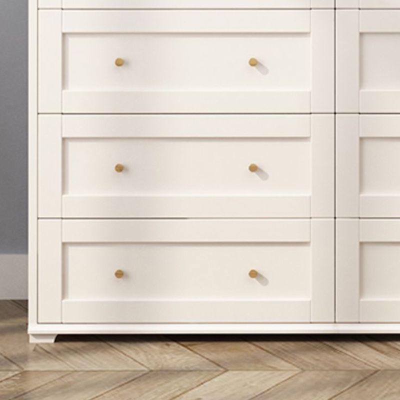 Glam White Chest Bedroom Solid Wood Storage Chest with Drawers