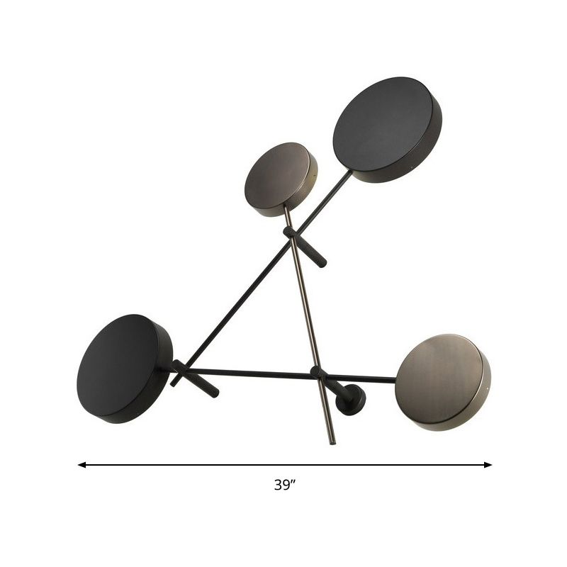 Ronde wandlicht Minimalistisch acryl LED 4 Lichten Zwarte wandonderzoek in warm/wit licht