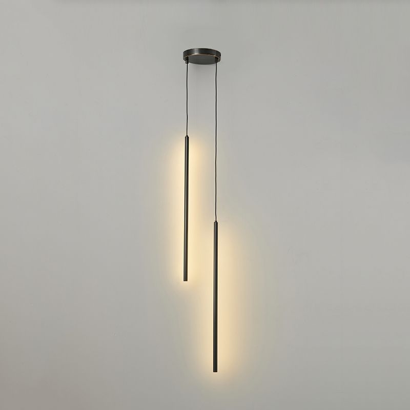 Minimalism Hanging Ceiling Light Metal Linear Ceiling Pendant Light for Bedroom