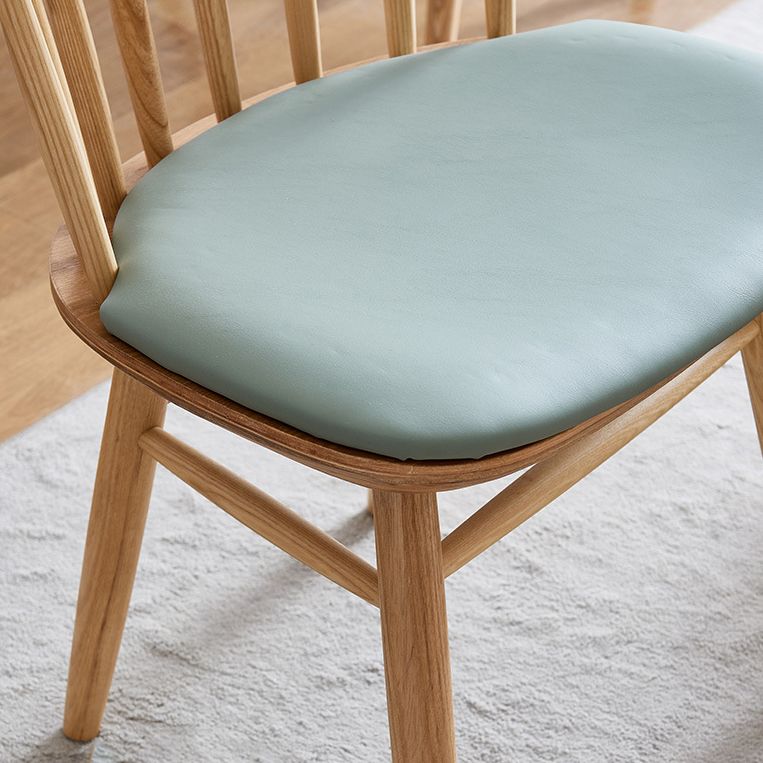 Silla trasera Windsor contemporánea, silla sin brazos de comedor de madera maciza