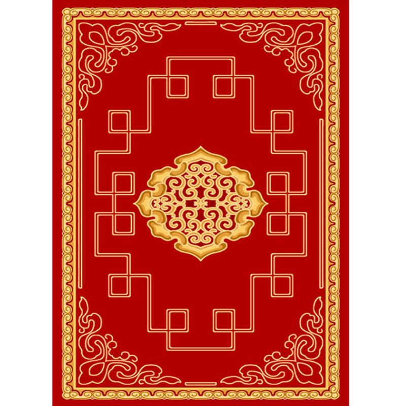 Fancy Chinoiserie Rug Multi Color Floral Area Carpet Non-Slip Backing Stain Resistant Pet Friendly Rug for Living Room