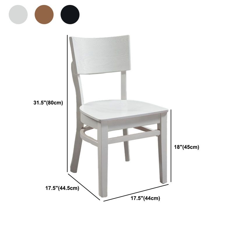 Contemporary Chair Armless Open Back Chair with Wood Legs for Kitchen