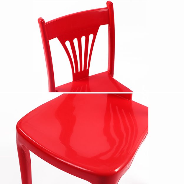 Chaise de salle à manger en plastique de style contemporain, sans accoudoirs, avec dossier à lattes, chaises empilables pour la maison