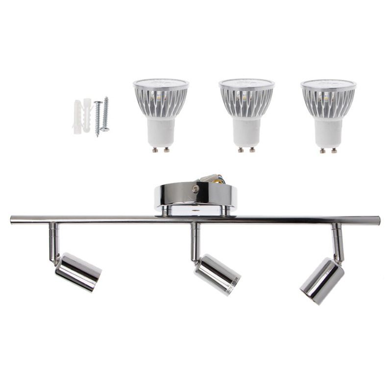 3-Lights Adjustable LED Mirror Light Simplicity Style Stainless Steel Cylindrical Vanity Light in Chrome