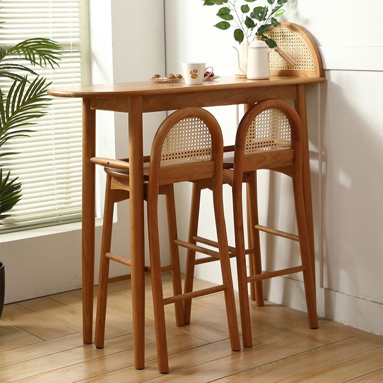 Modern Cherry Wood Counter Table 2/3 Pieces Bar Table Set for Balcony