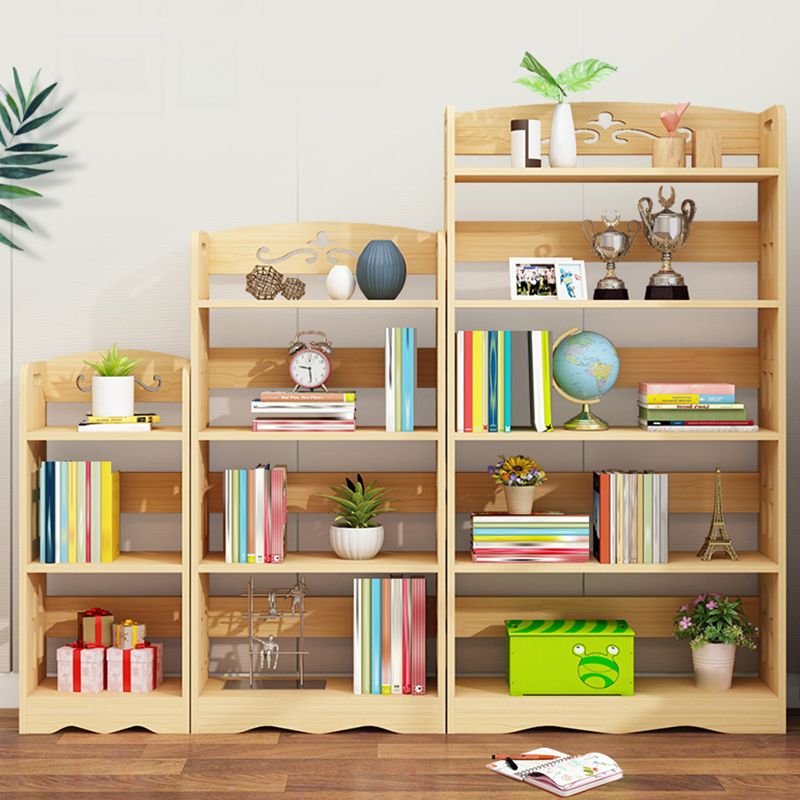 Modern Vertical Wooden Shelf Bookcase Shelves Included Natural Bookshelf for Home