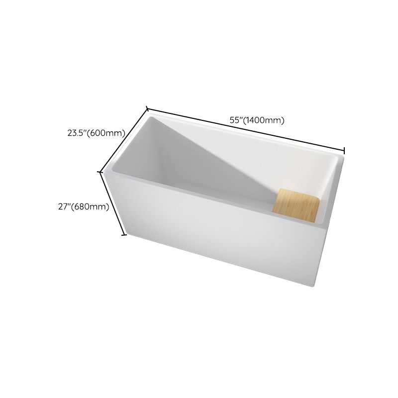 Modern Rectangular Acrylic Bathtub Freestanding Soaking Center Bath (Board not Included)