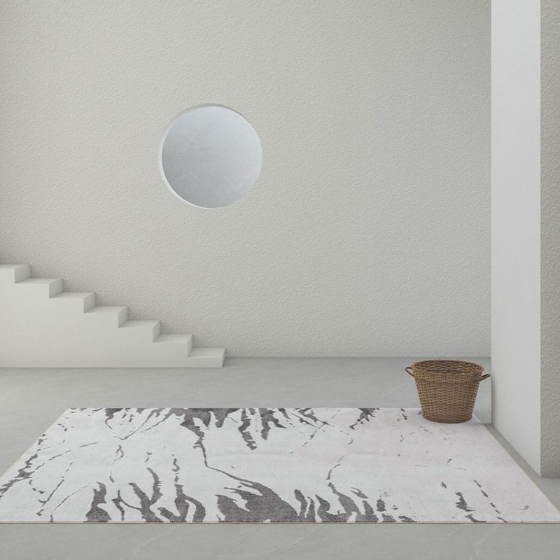 Simple Solid Color Comfort Rug Polyester Stripe Printing Area Rug Non-Slip Backing Carpet for Living Room