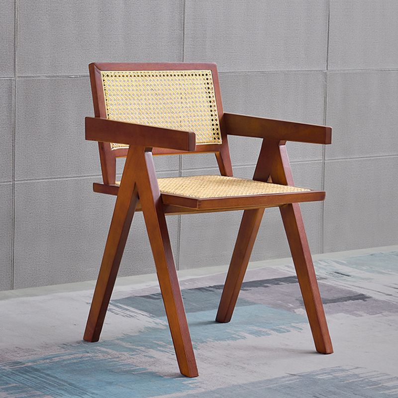 Rubberwood Solid Wood Dining Chair Open Back Dining Chair for Dining Room