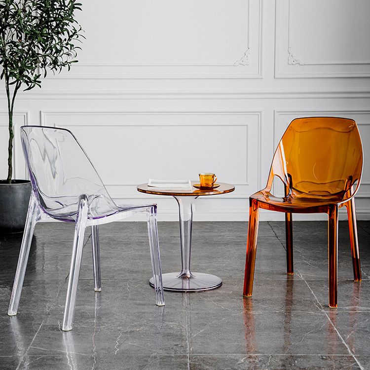 Indoor-Outdoor Plastic Side Chair Stacking Dining Accent Chair