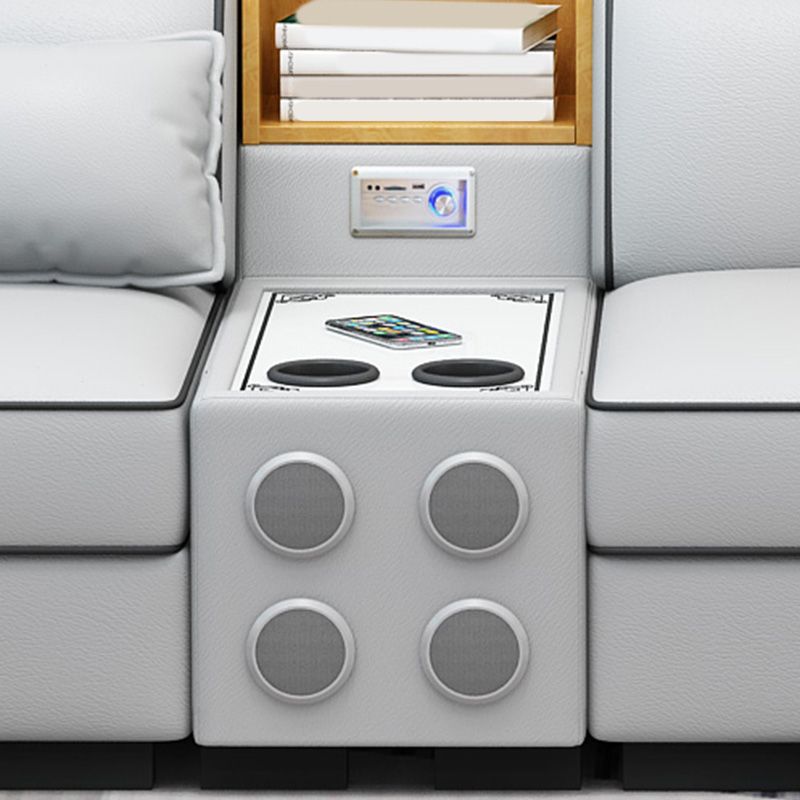 U-Shaped Velvet and Faux Leather Modular Furniture Sectionals for 7 People