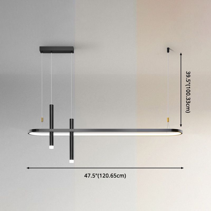 Modern Linear Ceiling Pendant Light Metal Island Pendant