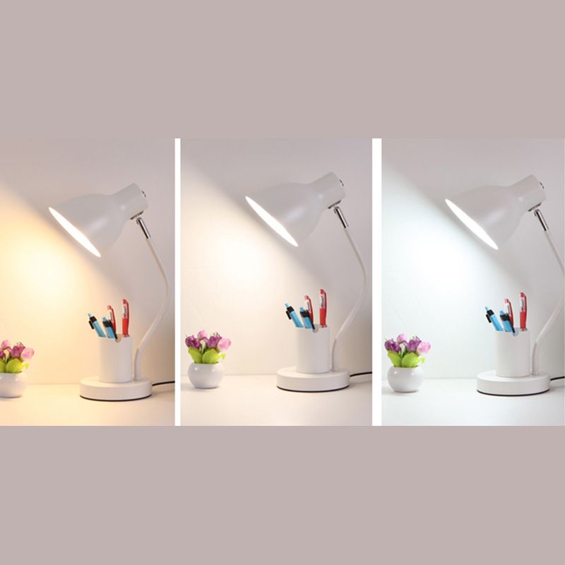 Angled Shade Table Lamp Nordic Metal 1-Light Study Room Reading Light with Pen Holder