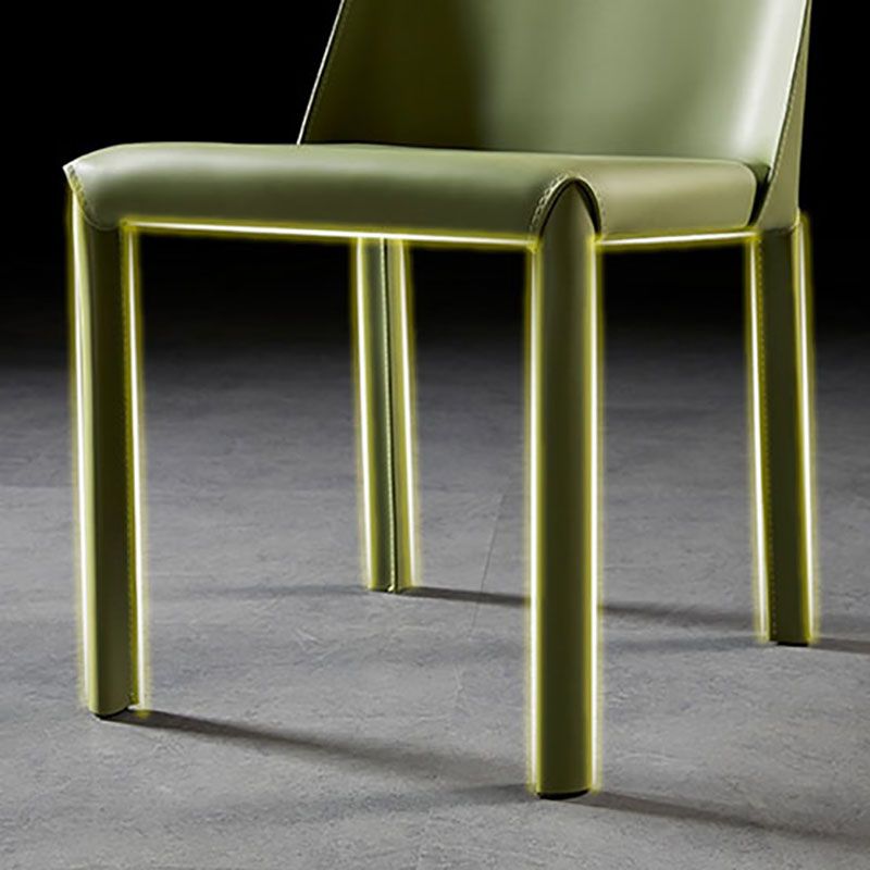Chaises de salle à manger en cuir de style moderne, chaises latérales à dossier solide sans accoudoirs pour la cuisine