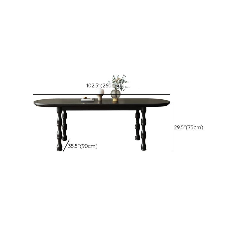 Modern Simple Dining Table Solid Wood Base Dinner Table for Living Room