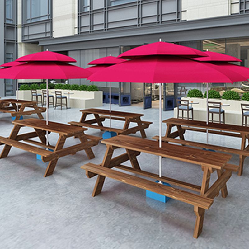 Pine Wood Outdoor Dining Table Set Modern 1/3/4 Pcs Rectangular Dining Set