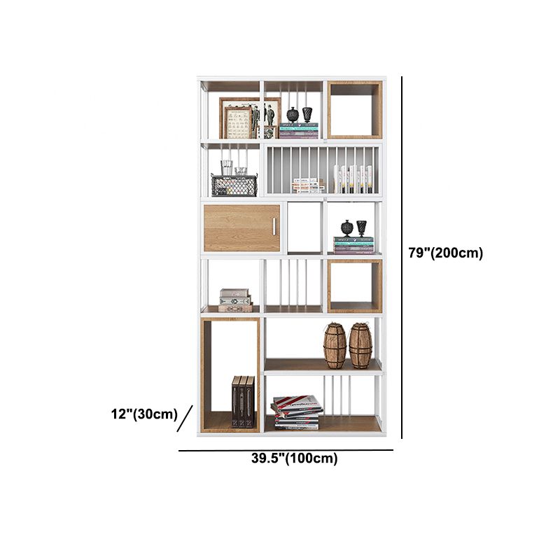 79"H Bookshelf Industrial Style Open Back Bookcase for Home Office