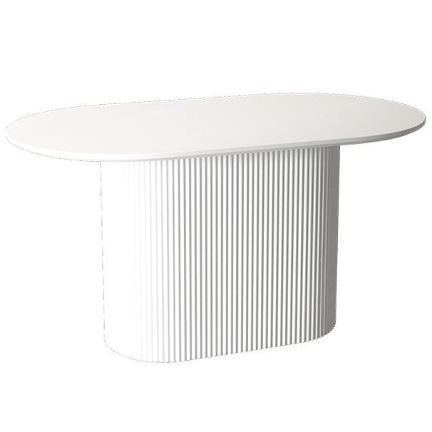 Mesa de comedor ovalado contemporánea de la base de madera sólida con base de pedestal