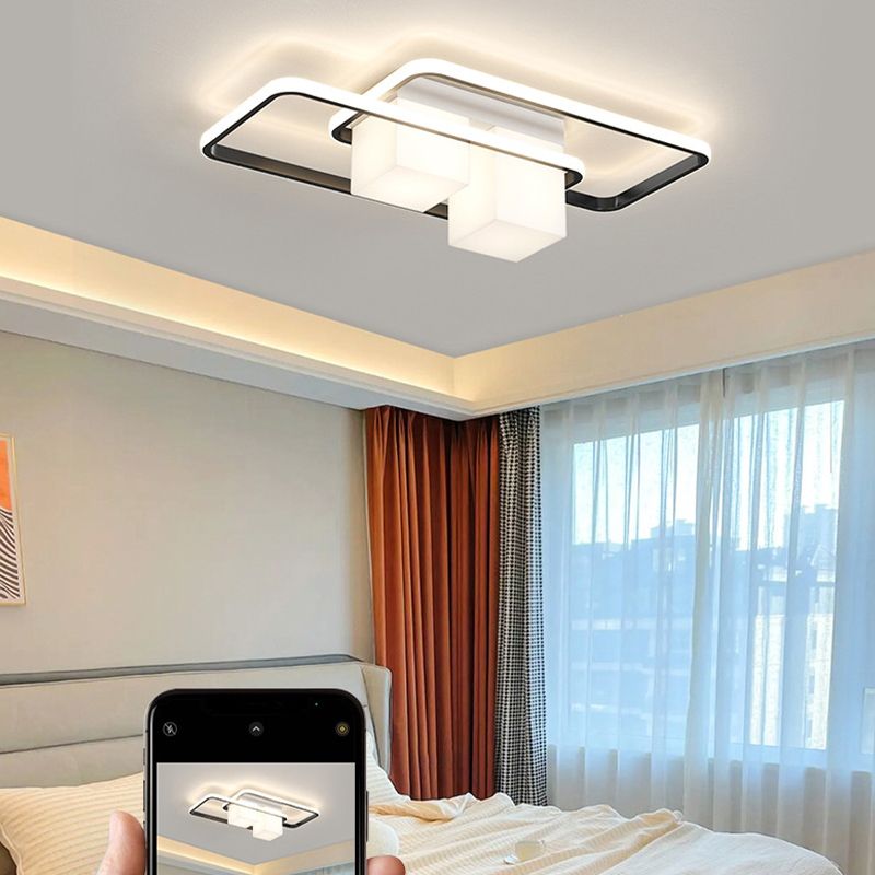 Modern Ceiling Lighting Metal and Acrylic Flush Mount Fixture for Bedroom