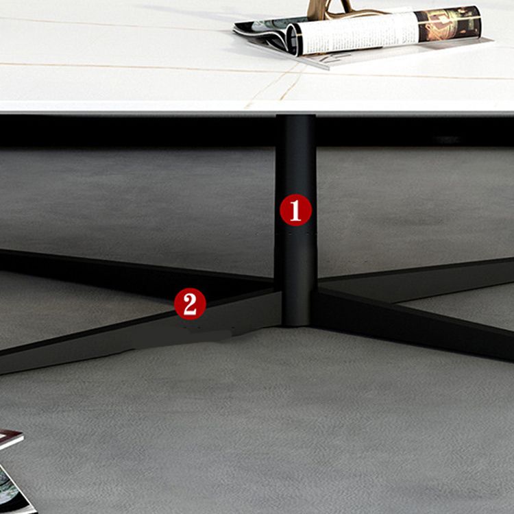 Abstract Coffee Table Rectangle Slate/Marble Top Coffee Cocktail Table