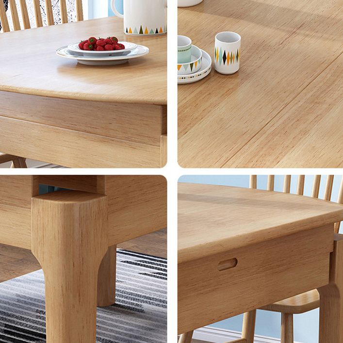 Tavolo da pranzo in legno massiccio in stile moderno tavolo da casa rettangolo con 4 gambe per la casa