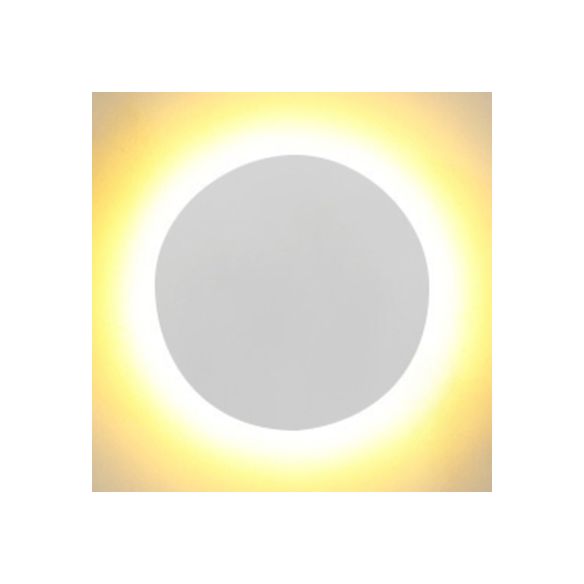 Éclairage d'applications rondes Métallique simpliste 6 "/ 8" LED LED Black / Blanc Black Mur