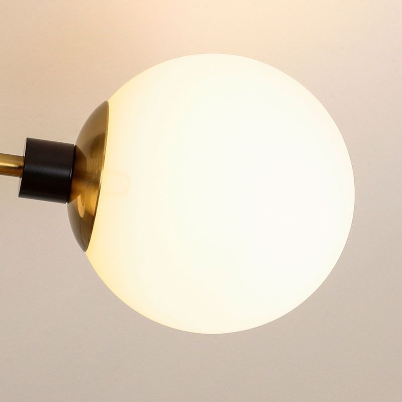 Luz de techo de semi-ras de oro con estilos de simpleza de sombra de vidrio de globo para sala de estar
