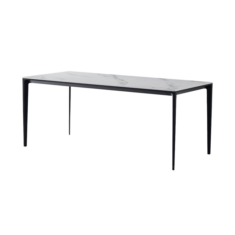 Modern Dinette Set 1/3/4 Pieces Rectangle White Sintered Stone Top Dining Table Set