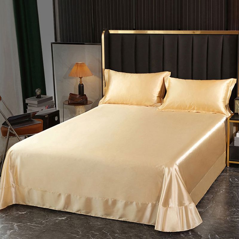 Rayon Elegand Fitted Sheet Modern Soild 3 Piece Bed Sheet Set