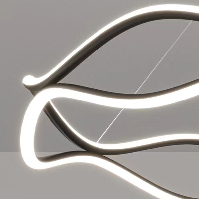 Linear Shape Metal Pendant Light Fixtures Modern Style 2-Light Hanging Light Fixtures