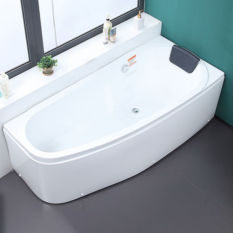 Modern Free Form Bathtub with Drain and Overflow Trim Acrylic Bath