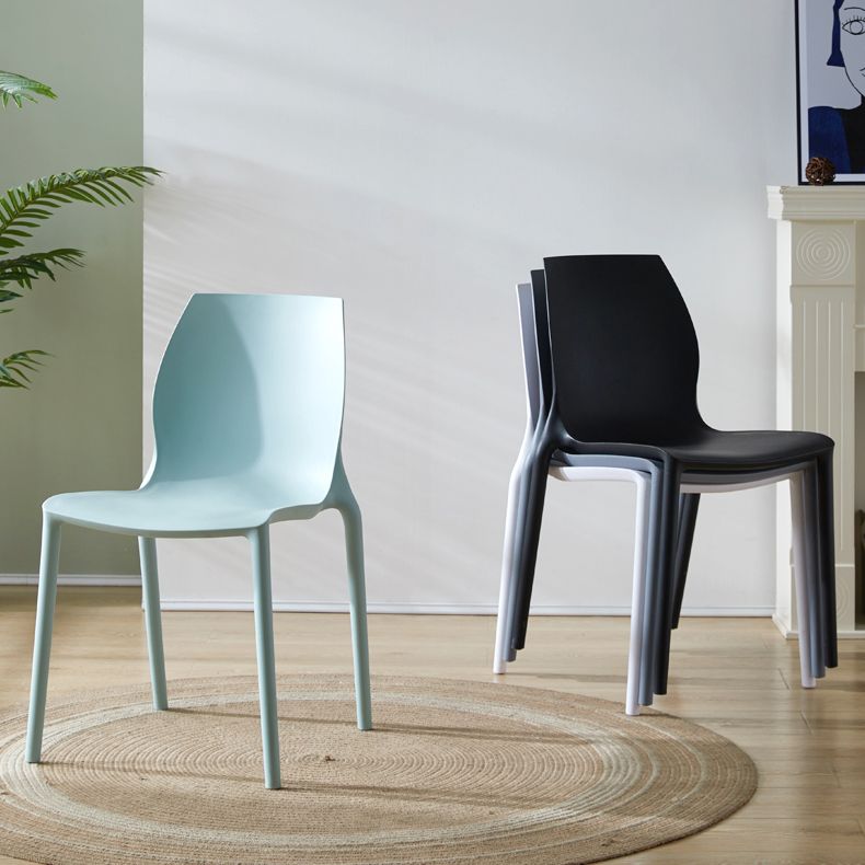 Contemporary Plastic Dining Room Chair Multicolor Stackable Side Chair