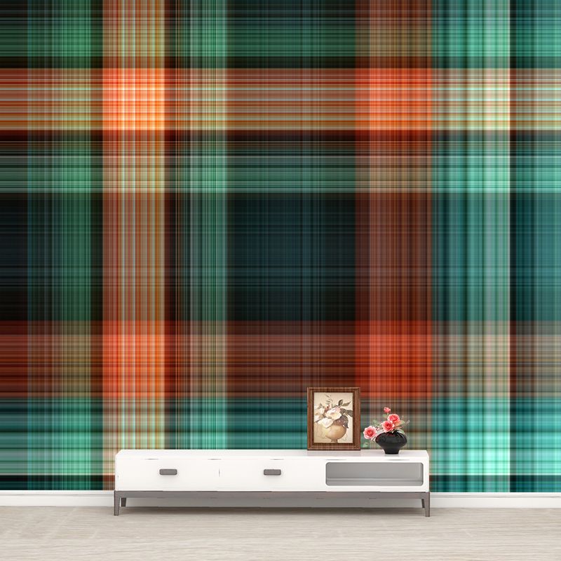 Environmental Checked Grain Illustration Wallpaper Bedroom Wall Mural